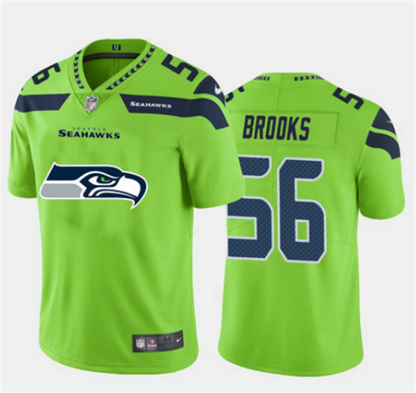 Seattle Seahawks #56 Jordyn Brooks Green 2020 Team Big Logo Limited Stitched Jersey