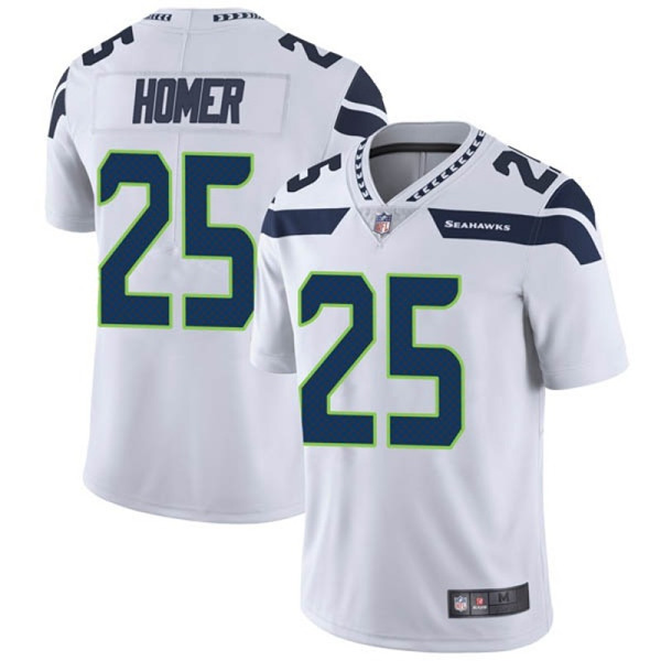 Seattle Seahawks #25 Travis Homer White Vapor Untouchable Limited Stitched Jersey