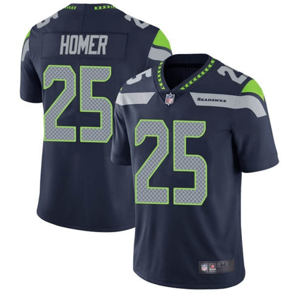 Seattle Seahawks #25 Travis Homer Navy Vapor Untouchable Limited Stitched Jersey