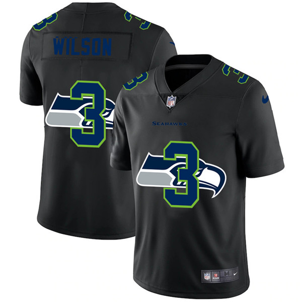 Seattle Seahawks #3 Russell Wilson 2020 Black Shadow Logo Limited Stitched Jersey