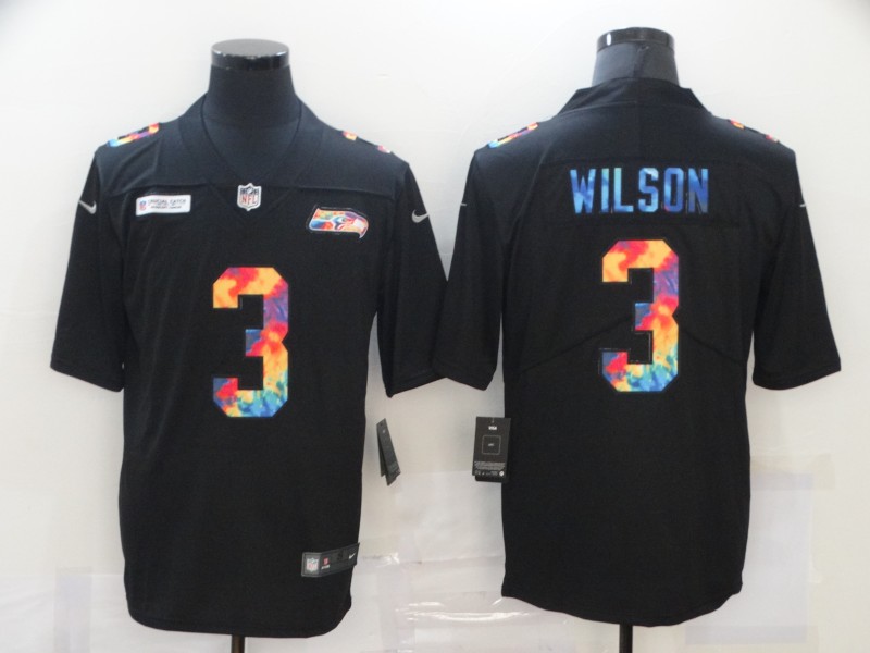 Seattle Seahawks #3 Russell Wilson 2020 Black Crucial Catch Limited Stitched Jersey