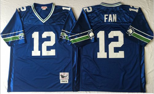 Seattle Seahawks #12 Fan Blue Throwback Stitched Jersey
