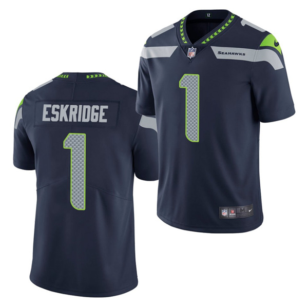 Seattle Seahawks #1 D'Wayne Eskridge Navy Vapor Untouchable Limited Stitched Jersey 
