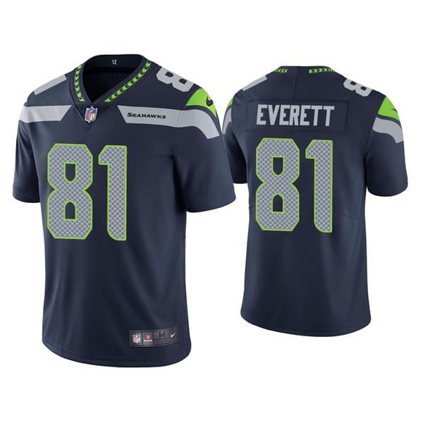 Seattle Seahawks #81 Gerald Everett Navy Vapor Untouchable Limited Stitched Jersey