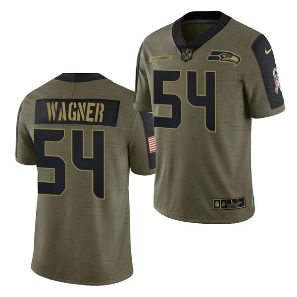 Seattle Seahawks #54 Bobby Wagner 2021 Olive Salute To Service Limited Stitched Jersey