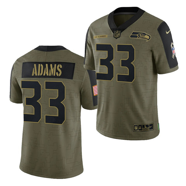 Seattle Seahawks #33 Jamal Adams 2021 Olive Salute To Service Limited Stitched Jersey