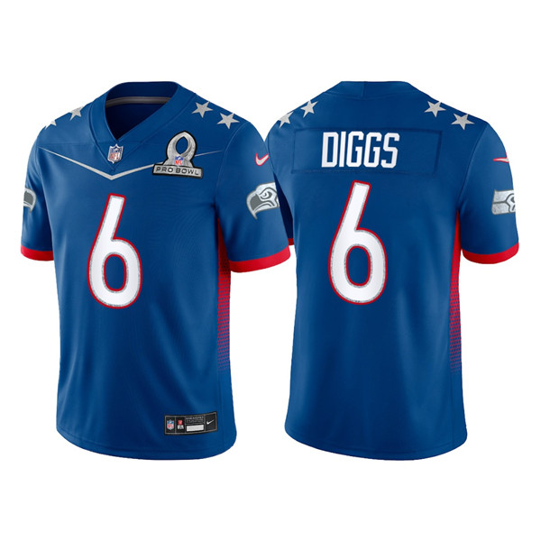 Seattle Seahawks #6 Quandre Diggs 2022 Royal Pro Bowl Stitched Jersey