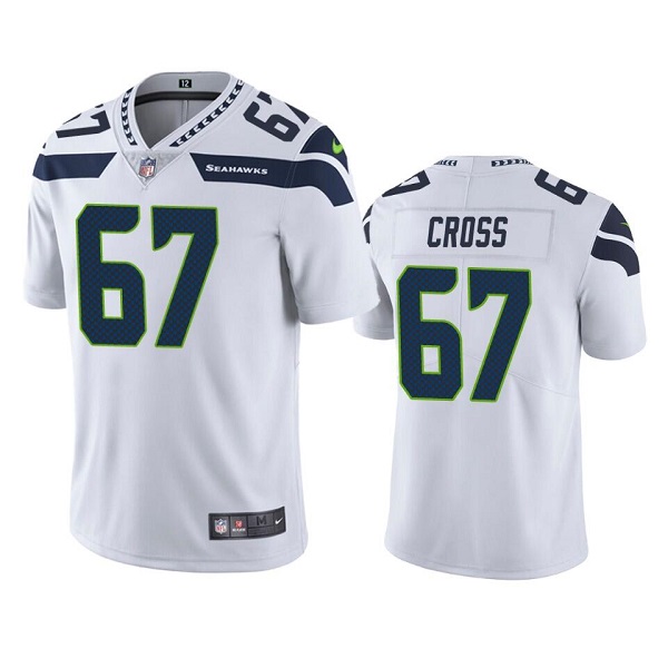 Seattle Seahawks #67 Charles Cross White Vapor Untouchable Limited Stitched Jersey