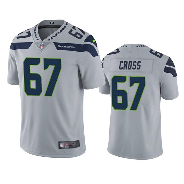 Seattle Seahawks #67 Charles Cross Gray Vapor Untouchable Limited Stitched Jersey