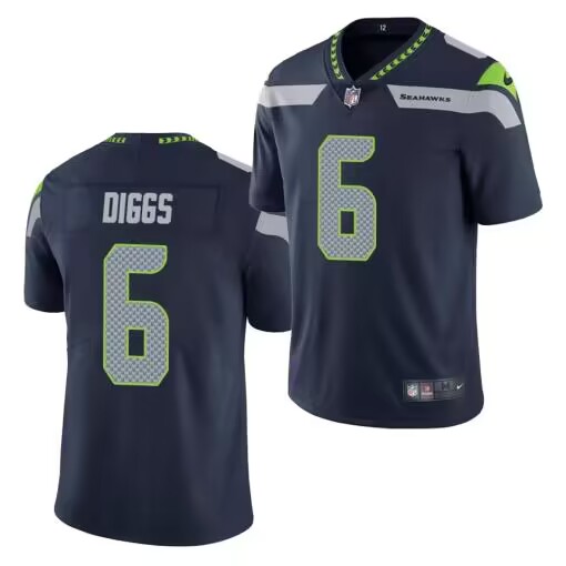 Seattle Seahawks #6 Quandre Diggs Navy Vapor Untouchable Limited Stitched Jersey