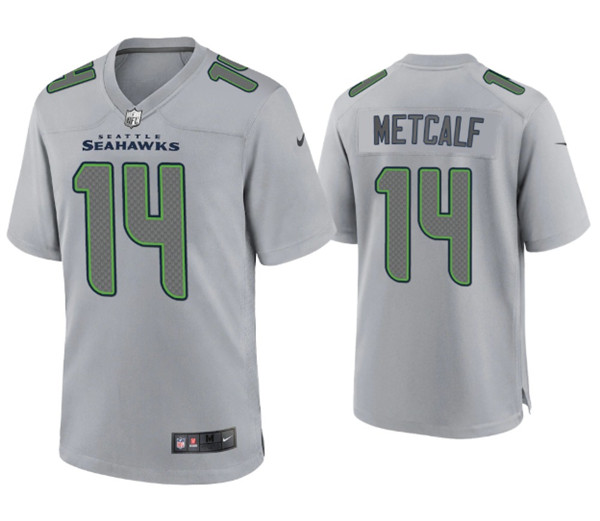 Seattle Seahawks #14 D.K. Metcalf Gray Atmosphere Fashion Stitched Game Jersey