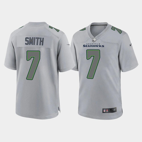 Seattle Seahawks #7 Geno Smith Gray Atmosphere Fashion Stitched Game Jersey