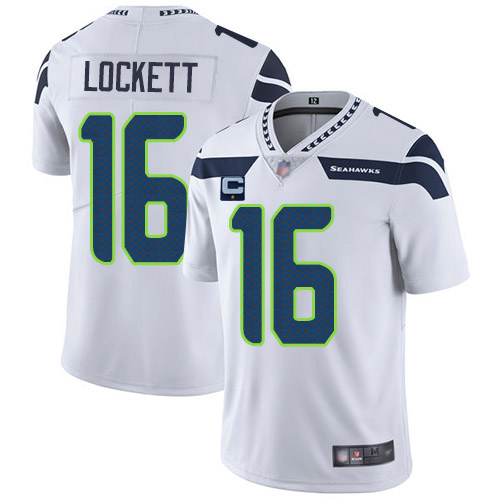 Seattle Seahawks 2022 #16 Tyler Lockett White With 1-Star C Patch Vapor Untouchable Limited Stitched Jersey