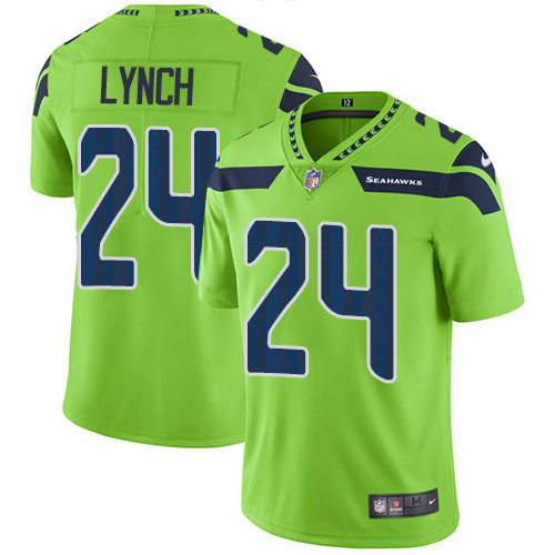 Seattle Seahawks #24 Marshawn Lynch Green Vapor Untouchable Limited Stitched Jersey