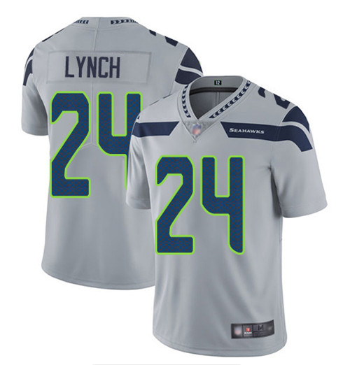 Seattle Seahawks #24 Marshawn Lynch Grey Vapor Untouchable Limited Stitched Jersey