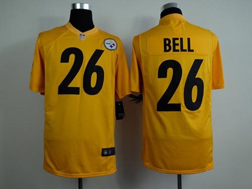 Steelers #26 Le'Veon Bell Gold Stitched Game Nike Jersey