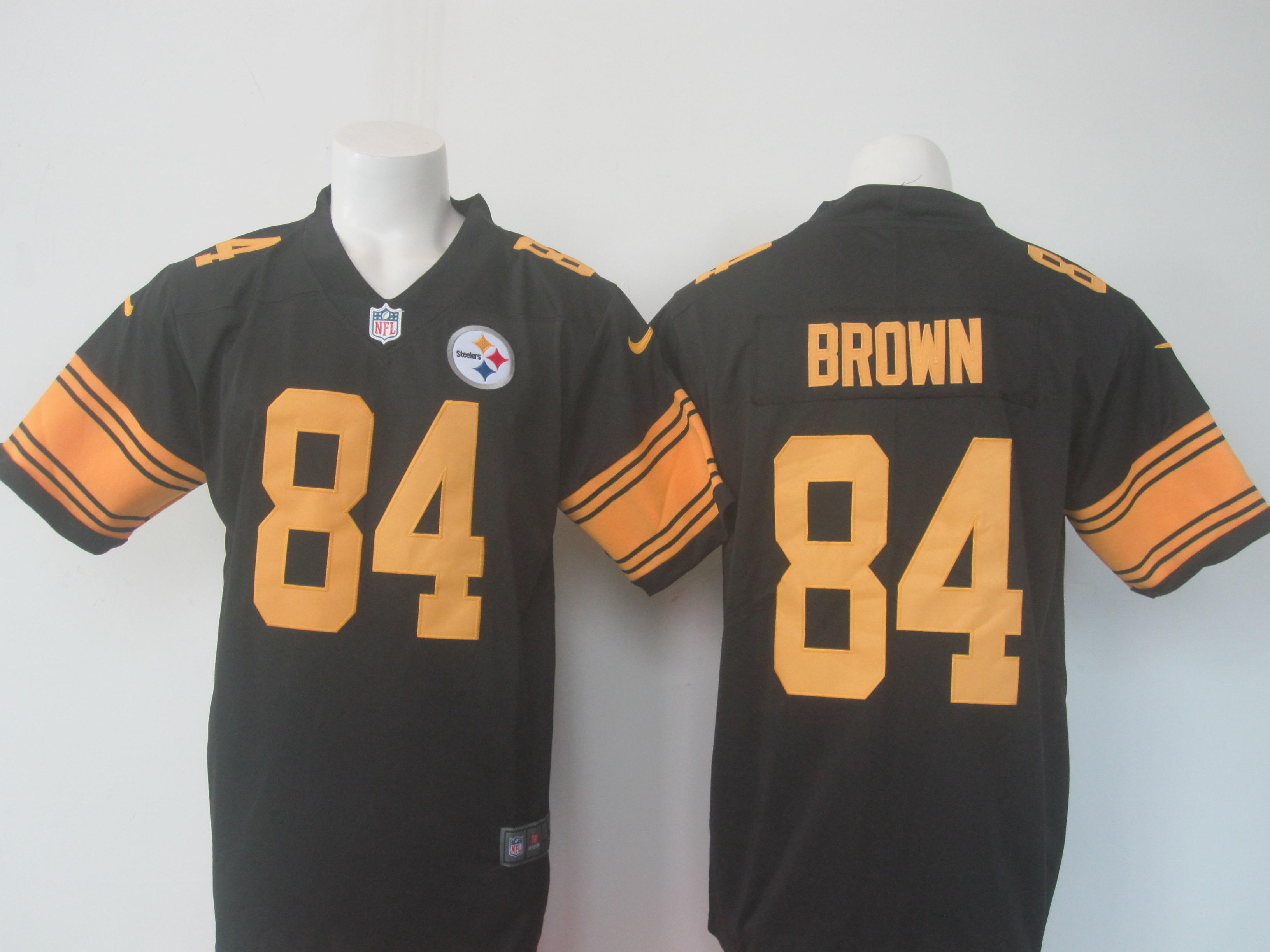 Steelers #84 Antonio Brown Black Limited Rush Stitched Nike Jersey