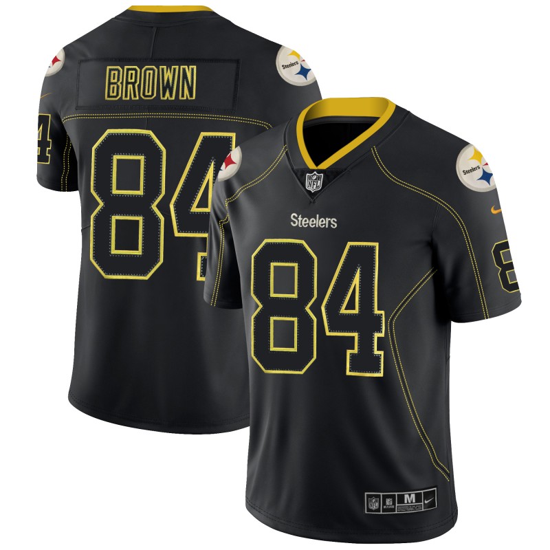 Steelers #84 Antonio Brown 2018 Lights Out Black Color Rush Limited Jersey