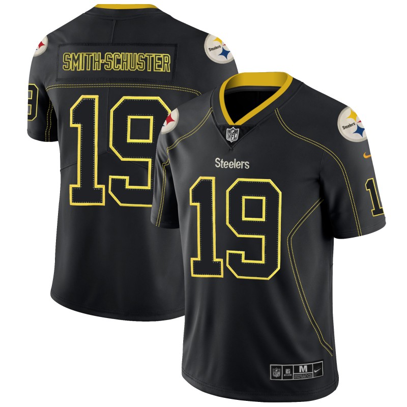 Steelers #19 JuJu Smith-Schuster 2018 Lights Out Black Color Rush Limited Jersey