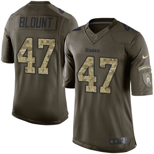 Steelers #47 Mel Blount Green Stitched Limited Salute To Service Nike Jersey