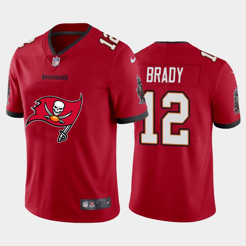 Tampa Bay Buccaneers #12 Tom Brady Red 2020 Team Big Logo Limited Stitched Jersey