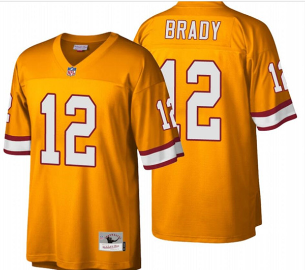 Tampa Bay Buccaneers #12 Tom Brady Orange Stitched Jersey