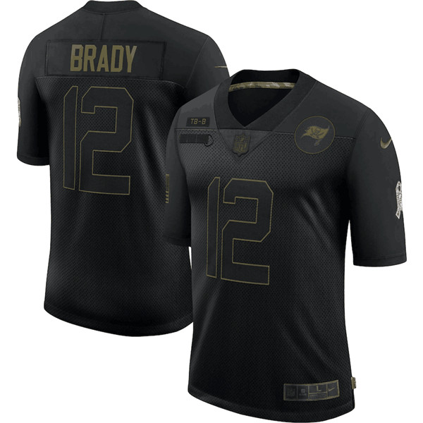 Tampa Bay Buccaneers #12 Tom Brady Black 2020 Salute To Service Limited Stitched Jersey