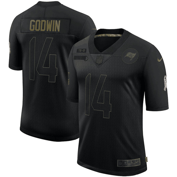 Tampa Bay Buccaneers #14 Chris Godwin Black 2020 Salute To Service Limited Stitched Jersey