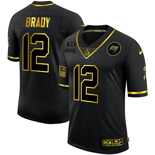 Tampa Bay Buccaneers #12 Tom Brady 2020 Black Gold Salute To Service To Service Limited Stitched Jersey