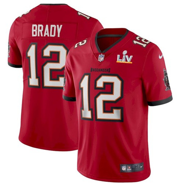 Tampa Bay Buccaneers #12 Tom Brady Red 2021 Super Bowl LV Limited Stitched Jersey