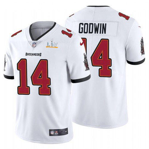 Tampa Bay Buccaneers #14 Chris Godwin White 2021 Super Bowl LV Limited Stitched Jersey