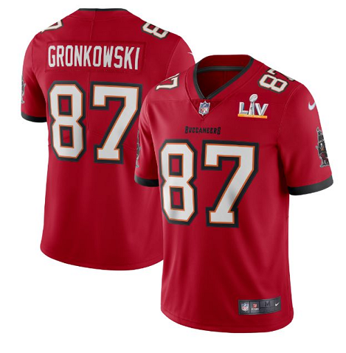 Tampa Bay Buccaneers #87 Rob Gronkowski Red 2021 Super Bowl LV Limited Stitched Jersey