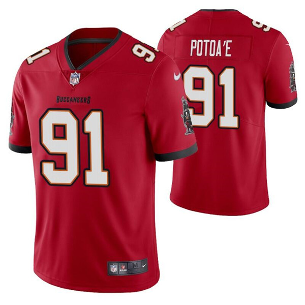 Tampa Bay Buccaneers #91 Benning Potoa'e Red Vapor Untouchable Limited Stitched Jersey