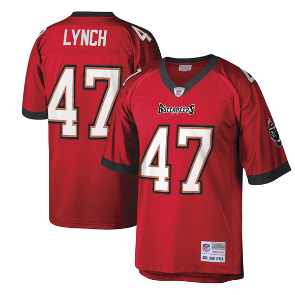Tampa Bay Buccaneers #47 John Lynch Red Mitchell Ness Stitched Legacy Replica Jersey