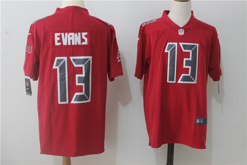 Tampa Bay Buccaneers #13 Mike Evans Red Stitched Limited Rush Nike Jersey