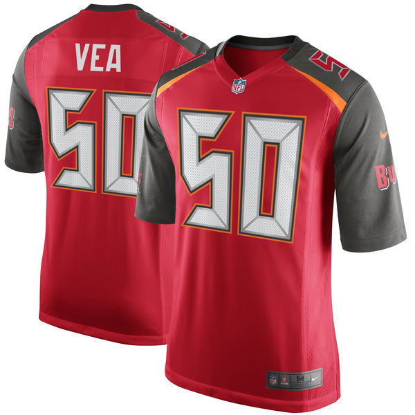 Tampa Bay Buccaneers #50 Vita Vea Red 2018 Draft First Round Pick Game Jersey