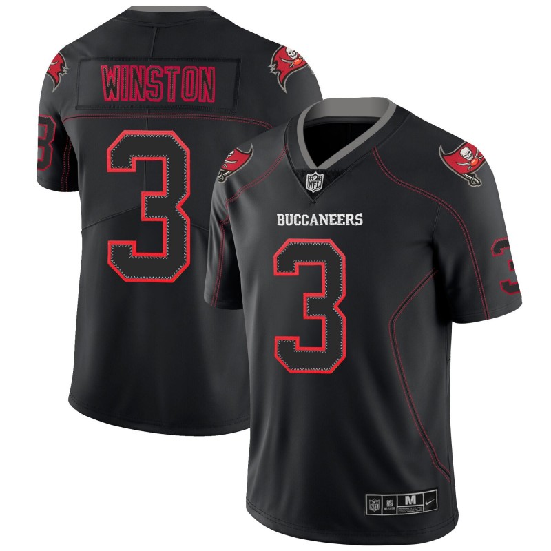 Tampa Bay Buccaneers #3 Jameis Winston Black 2018 Lights Out Color Rush Limited Stitched Jersey