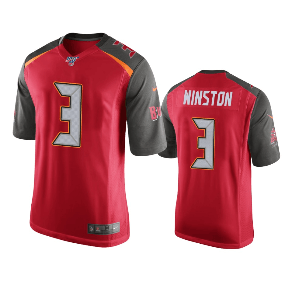 Tampa Bay Buccaneers #3 Jameis Winston Red 2019 100th Season Vapor Untouchable Limited Stitched Jersey
