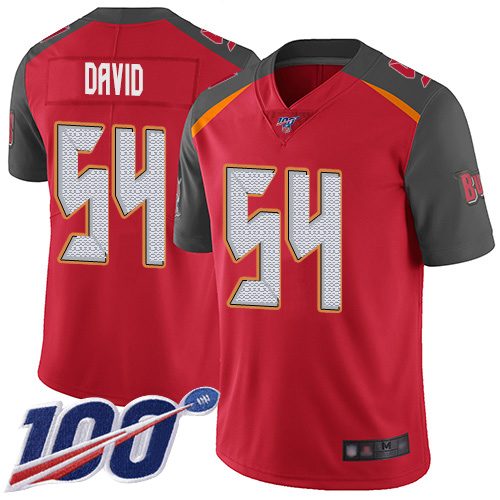 Tampa Bay Buccaneers #54 Lavonte David Red 2019 100th Season Vapor Untouchable Limited Stitched Jersey.
