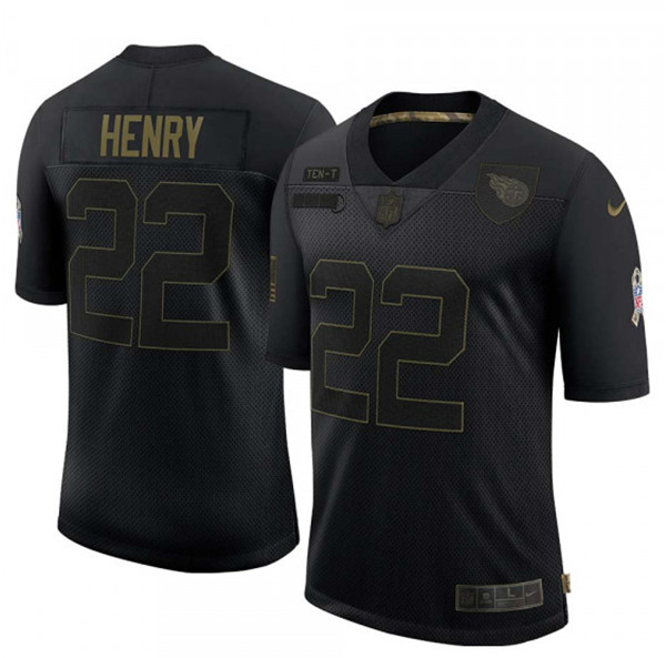 Tennessee Titans #22 Derrick Henry 2020 Black Salute To Service Limited Stitched Jersey