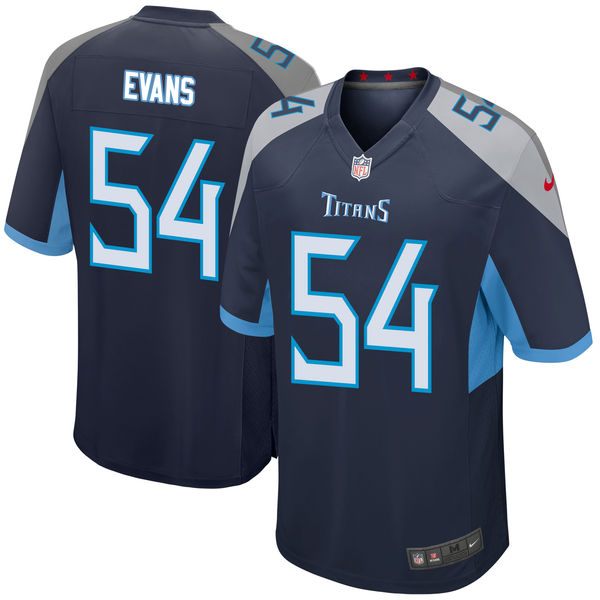 Tennessee Titans #54 Rashaan Evans Navy 2018 Draft First Round Pick Game Jersey