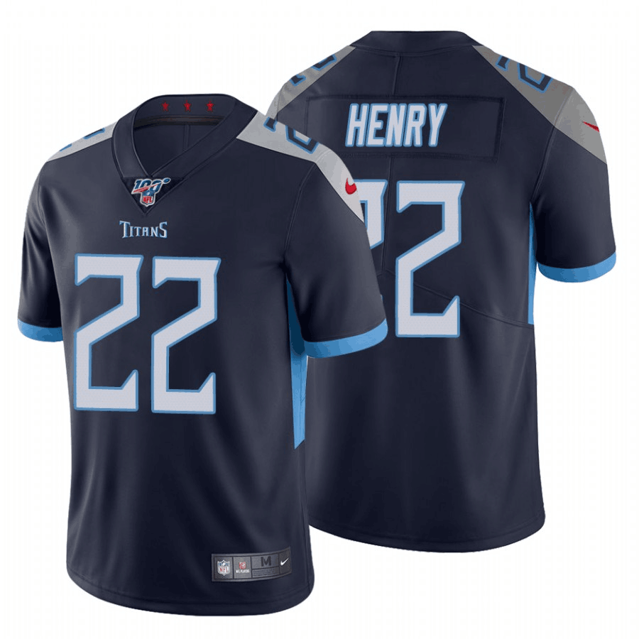 Tennessee Titans #22 Derrick Henry Navy 2019 100th Season Vapor Untouchable Limited Stitched Jersey.