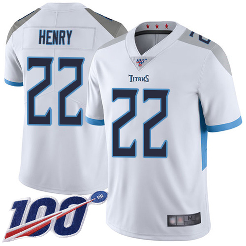 Tennessee Titans #22 Derrick Henry White 2019 100th Season Vapor Untouchable Limited Stitched Jersey