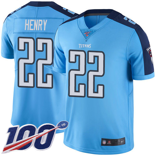 Tennessee Titans #22 Derrick Henry Blue 2019 100th Season Vapor Untouchable Limited Stitched Jersey
