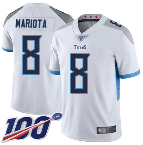 Tennessee Titans #8 Marcus Mariota White 2019 100th Season Vapor Untouchable Limited Stitched Jersey