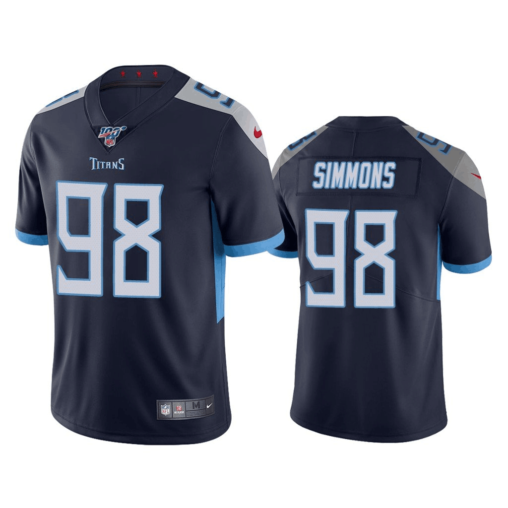 Tennessee Titans #98 Jeffery Simmons Navy 2019 100th Season Vapor Untouchable Limited Stitched Jersey