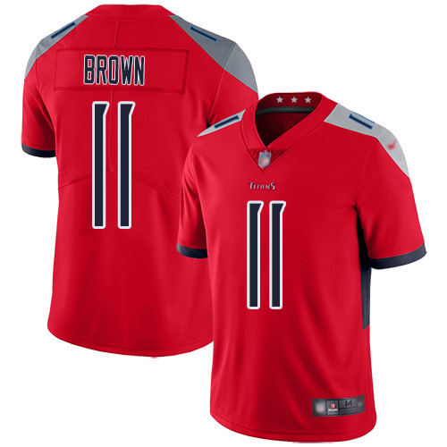 Tennessee Titans #11 A.J. Brown Red Stitched Inverted Legend Jersey