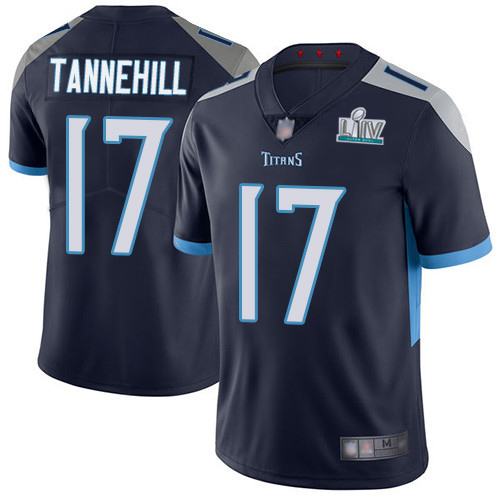 Tennessee Titans #17 Ryan Tannehill Super Bowl LIV Navy With SuperBowl Patch Vapor Untouchable Limited Stitched Jersey