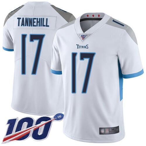 Tennessee Titans #17 Ryan Tannehill 2019 White 100th Season Vapor Untouchable Limited Stitched Jersey