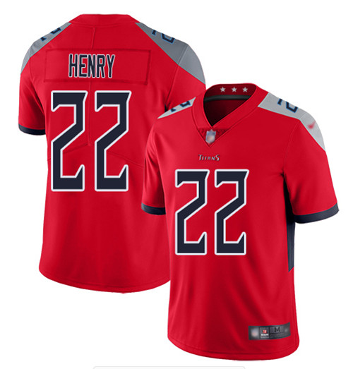 Tennessee Titans #22 Derrick Henry 2019 Red Silver Inverted Legend Stitched Jersey